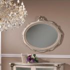 Klassieke ovale spiegel in wit hout Made in Italy - Florence Viadurini