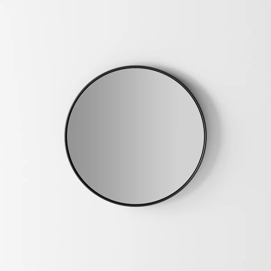 Verlichte wandspiegel met zwart frame Made in Italy - Riflessi Viadurini