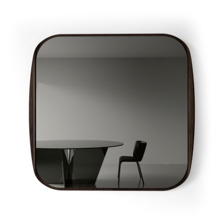Vierkante spiegel met houten frame, gemaakt in Italië - Vespera Viadurini