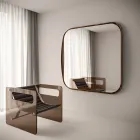 Vierkante spiegel met houten frame, gemaakt in Italië - Vespera Viadurini
