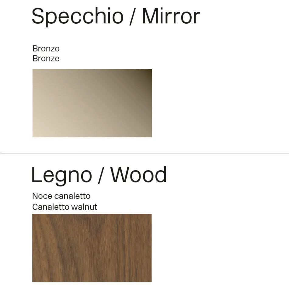 Vierkante spiegel met houten frame, gemaakt in Italië - Vespera Viadurini
