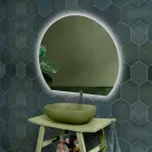 Verlichte spiegel met doorlopende ledstrip aan de muur - Excelsior Viadurini