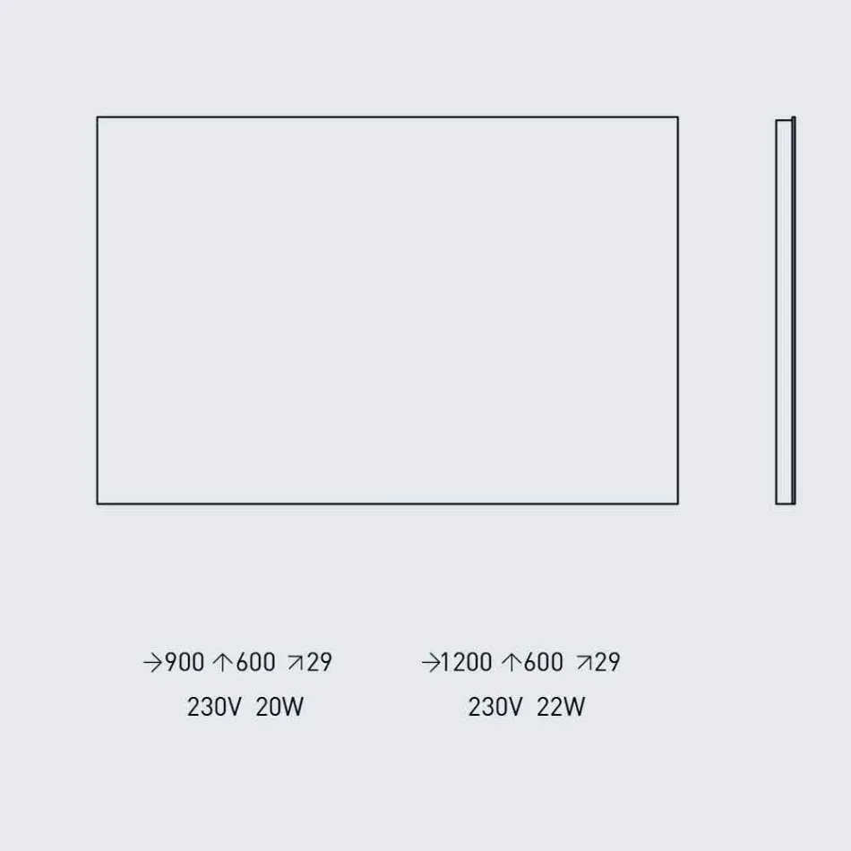 Wandspiegel met achtergrondverlichting en stalen frame Made in Italy - Tundra Viadurini