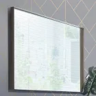 Rechthoekige wandspiegel met bronzen, zwarte, platina of koperen lijst - Renga Viadurini