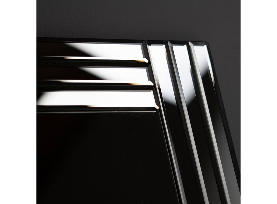 Rechthoekige wandspiegel met structuur in modern design Mdf - Brisco Viadurini