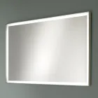 Rechthoekige wandspiegel metalen frame verschillende kleuren en led-verlichting - Renga Viadurini