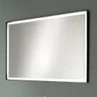 Rechthoekige wandspiegel metalen frame verschillende kleuren en led-verlichting - Renga Viadurini