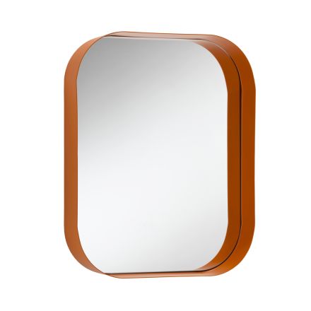 Afgeronde rechthoekige spiegel, metalen frame Made in Italy - Alexandra Viadurini