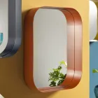 Afgeronde rechthoekige spiegel, metalen frame Made in Italy - Alexandra Viadurini