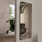 Rechthoekige spiegel met hoek van gefuseerd glas, gemaakt in Italië - Adelinda Viadurini