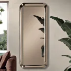 Rechthoekige spiegel met frame van gegoten kristal, gemaakt in Italië - Belinda Viadurini