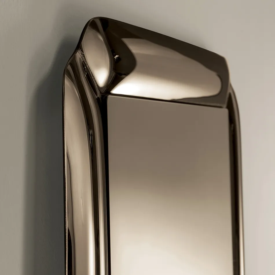 Rechthoekige spiegel met frame van gegoten kristal, gemaakt in Italië - Belinda Viadurini