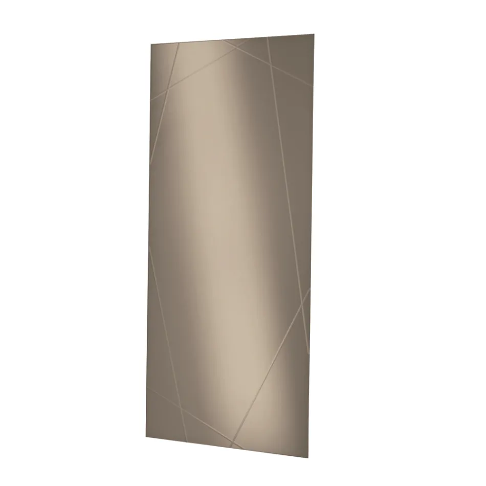 Rechthoekige spiegel met lasergravures, gemaakt in Italië - Alberta Viadurini