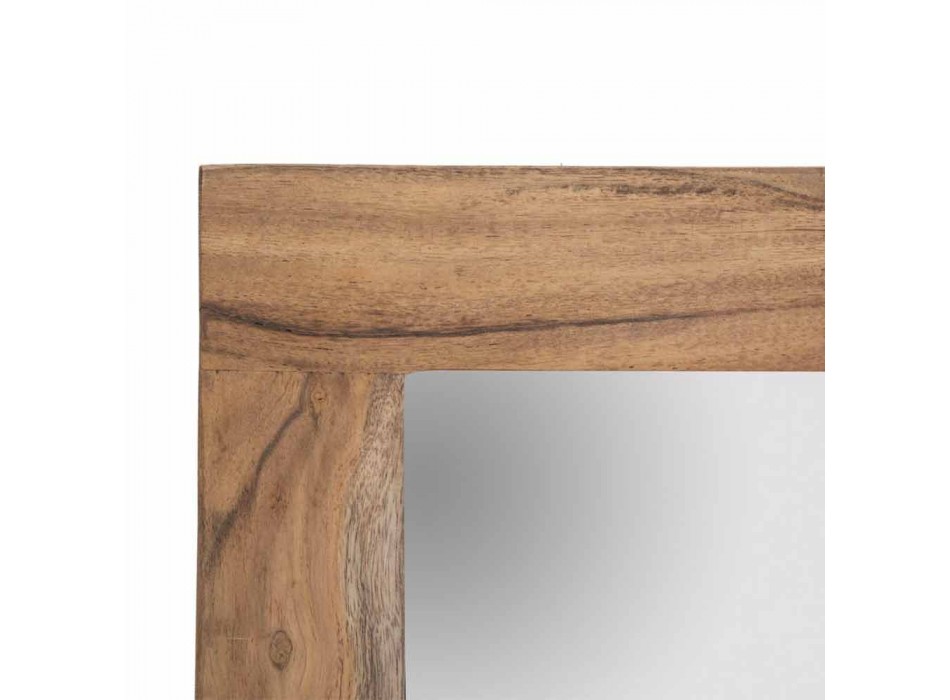 Moderne rechthoekige wandspiegel in acaciahout en spiegel - Eloise Viadurini