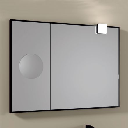 Rechthoekige houten spiegel en vergrotende spiegel gemaakt in Italië - Curie Viadurini
