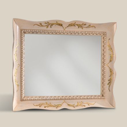 Rechthoekige witte houten spiegel klassieke stijl Made in Italy - Florence Viadurini