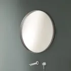 Ronde wandspiegel met bronzen, zwarte, platina of koperen lijst - Renga Viadurini