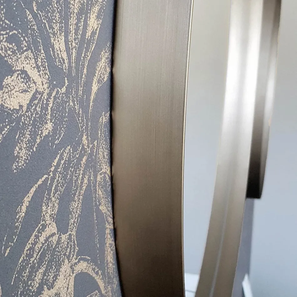 Ronde wandspiegel met bronzen, zwarte, platina of koperen lijst - Renga Viadurini