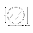 Ronde spiegel met geïntegreerde LED-verlichting Made in Italy - Vinci Viadurini