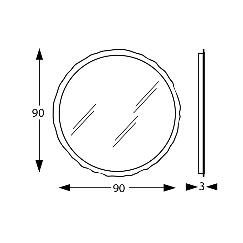 Ronde spiegel met geïntegreerde LED-verlichting Made in Italy - Vinci Viadurini