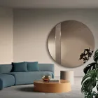 Ronde spiegel met gaasinzetstuk, gemaakt in Italië - Brigitta Viadurini