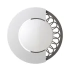 Ronde ijzeren spiegel met zijdecoratie Made in Italy - Hangslot Viadurini