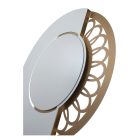 Ronde ijzeren spiegel met zijdecoratie Made in Italy - Hangslot Viadurini