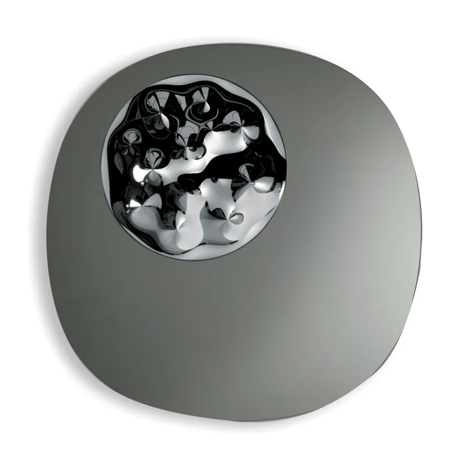 Vormspiegel met golvend glazen inzetstuk, gemaakt in Italië - Adalberta Viadurini