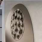 Vormspiegel met golvend glazen inzetstuk, gemaakt in Italië - Adalberta Viadurini