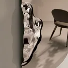 Rechthoekige spiegel met golvend glazen inzetstuk, gemaakt in Italië - Adelasia Viadurini