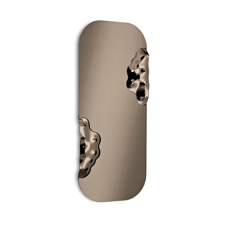 Rechthoekige spiegel met golvend glazen inzetstuk, gemaakt in Italië - Adelasia Viadurini