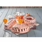 Desserts Ovale taartvorm in handgetint koper met decoratie - Gianfilippo Viadurini