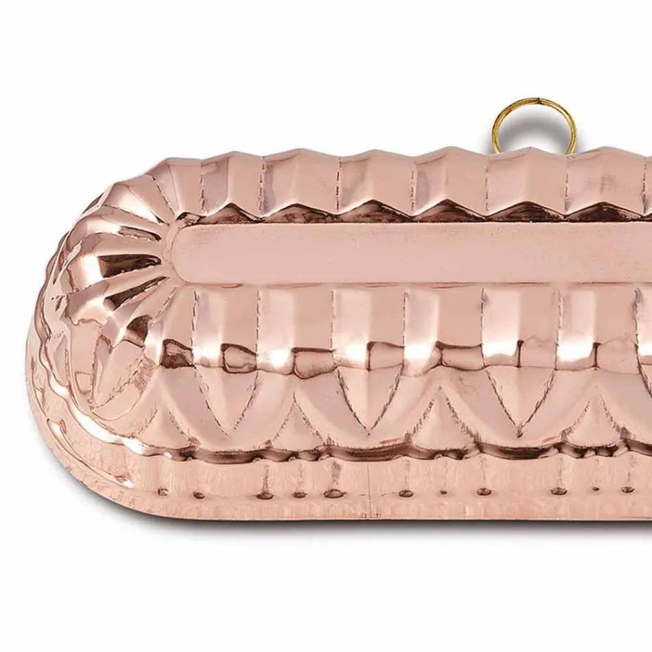 Ovale Pruimentaartvorm in Handgetint Koper 30x11 - Gianclaudio Viadurini