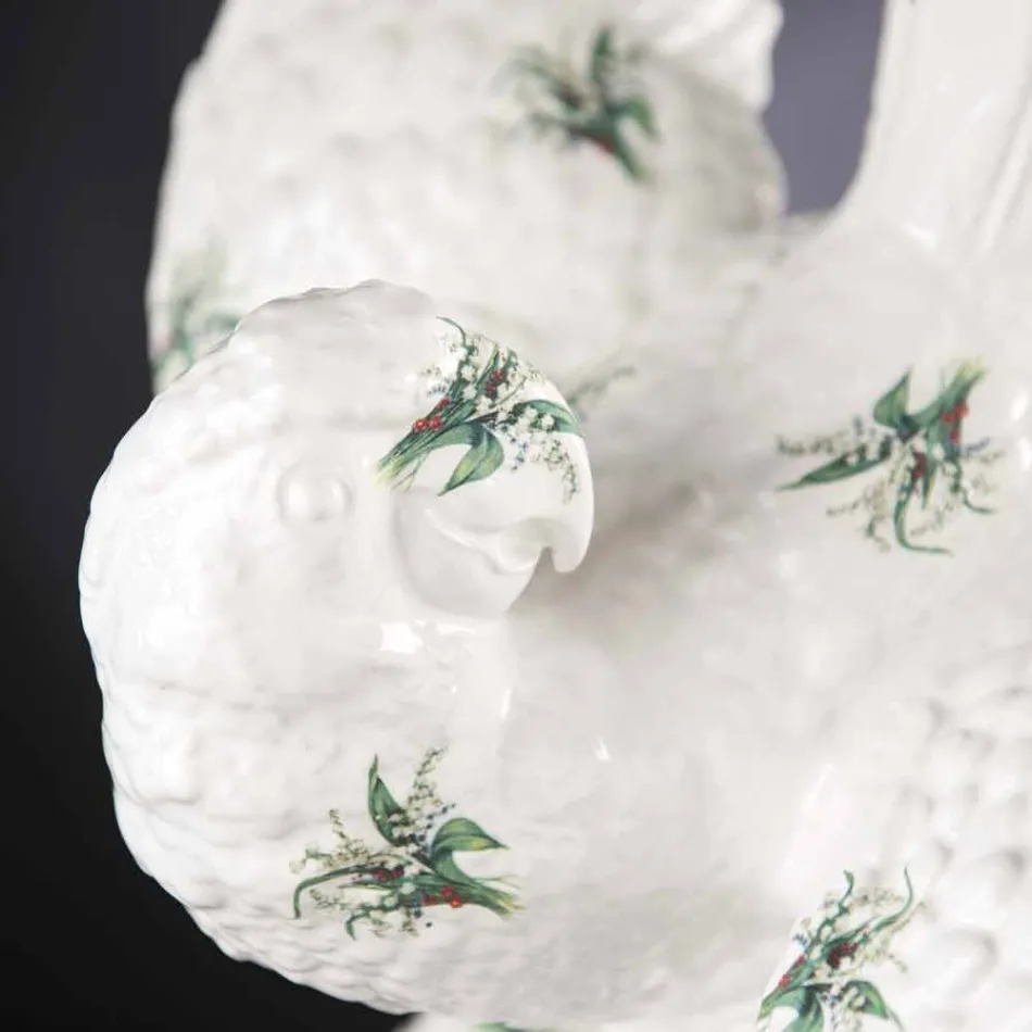 Papegaaivormig keramisch beeldje handgemaakt in Italië - Pagallo Viadurini