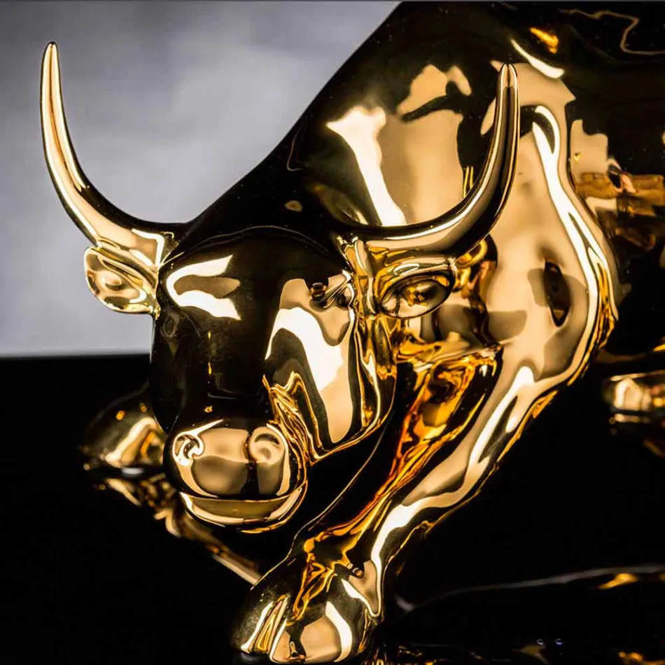 Handgemaakt keramisch stiervormig beeldje gemaakt in Italië - Bulino Viadurini