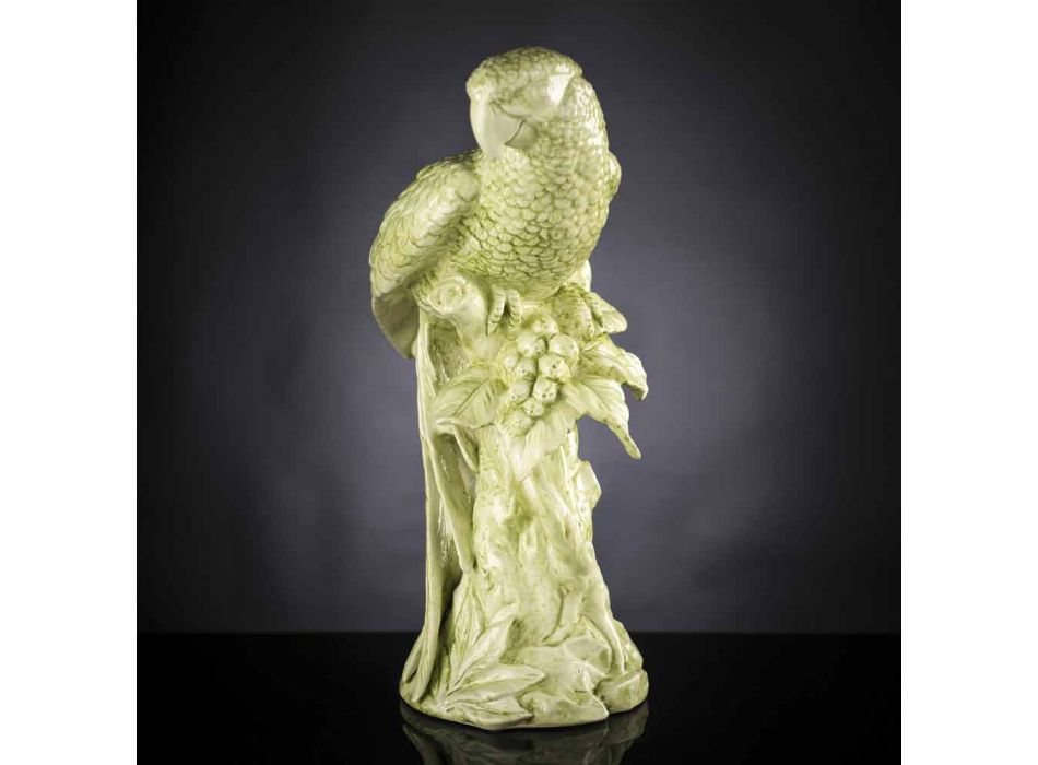 Handgemaakt keramisch papegaaivormig beeldje gemaakt in Italië - Pagallo Viadurini