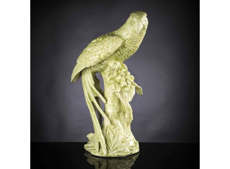 Handgemaakt keramisch papegaaivormig beeldje gemaakt in Italië - Pagallo Viadurini
