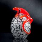 Decoratief eivormig glazen beeldje met gekko Made in Italy - Huevo Viadurini