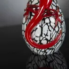 Decoratief eivormig glazen beeldje met gekko Made in Italy - Huevo Viadurini
