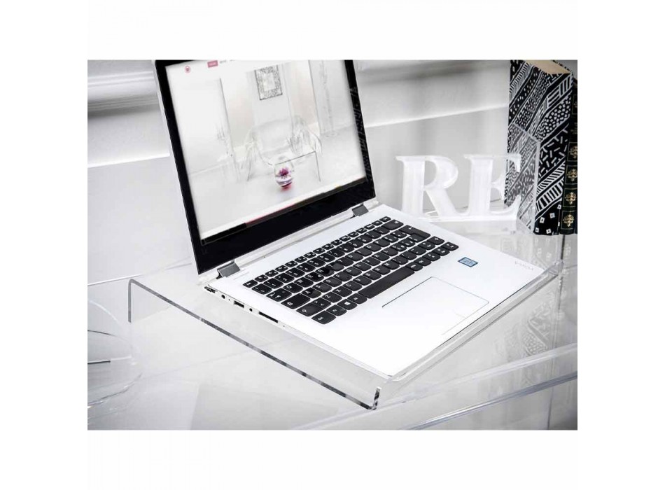 Laptopstandaard in transparant of gerookt plexiglas ontwerp 2 stuks - Nerdino Viadurini