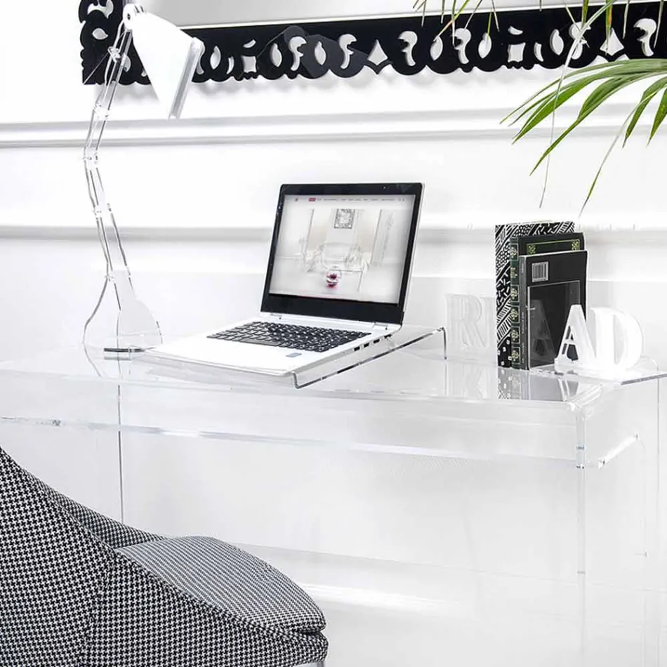 Laptopstandaard in transparant of gerookt plexiglas ontwerp 2 stuks - Nerdino Viadurini