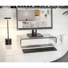 Monitorstandaard in Italiaans design van transparant of gerookt plexiglas - Nerd Viadurini