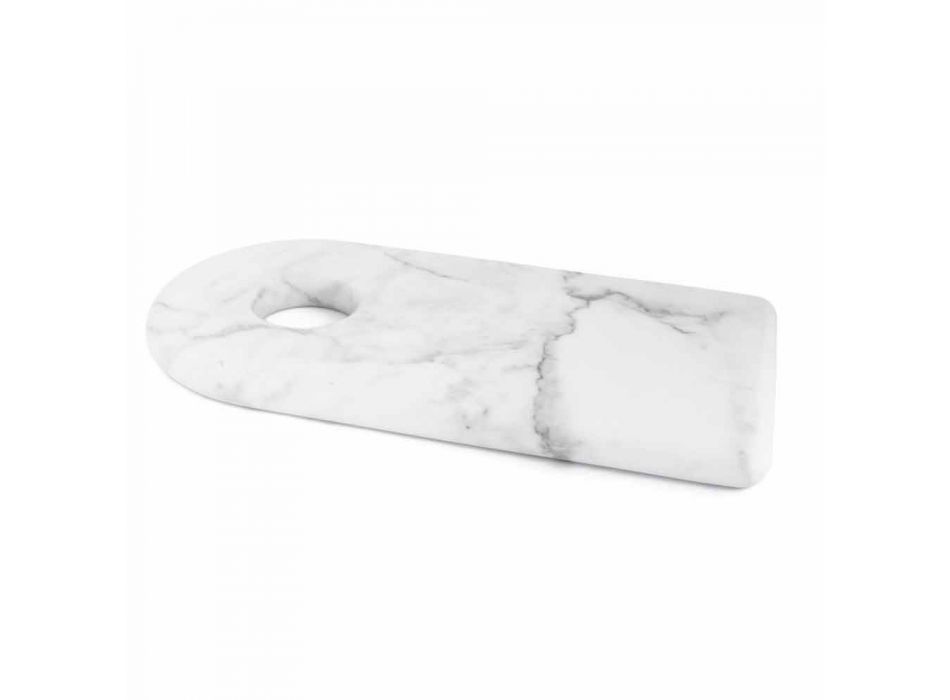 Moderne witte Carrara marmeren design snijplank gemaakt in Italië - Amros Viadurini