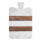 Wit Carrara marmer en hout gemaakt in Italië Design snijplank - Evea Viadurini