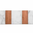 Wit Carrara marmer en hout gemaakt in Italië Design snijplank - Evea Viadurini