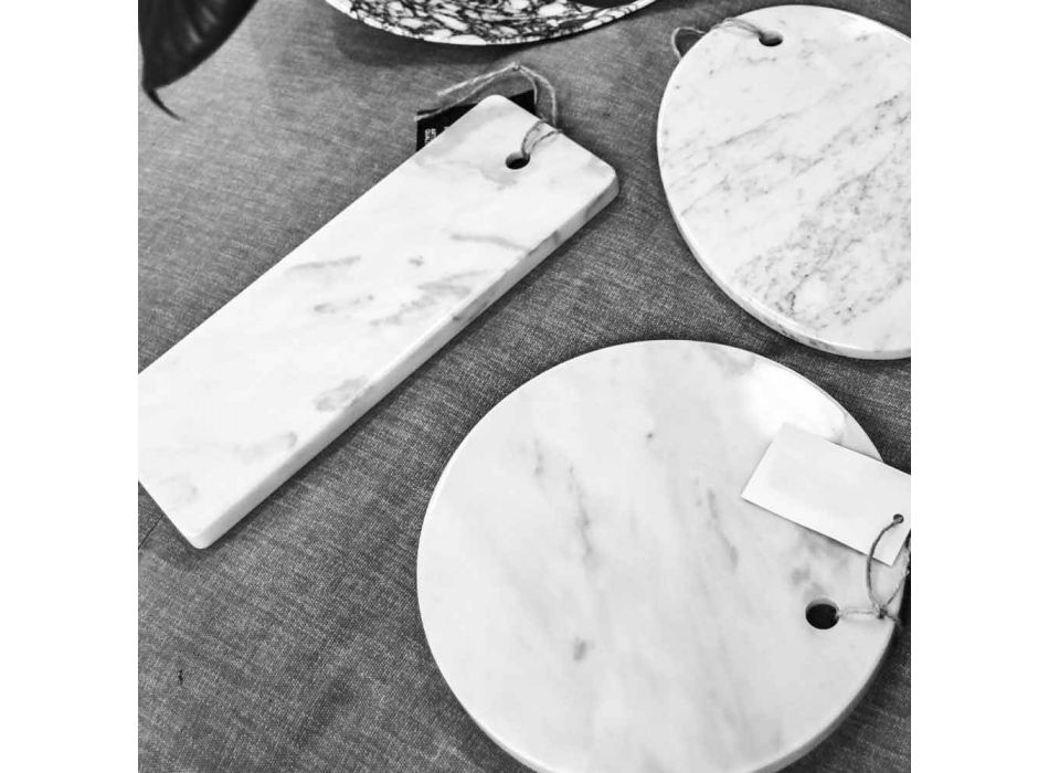 Ronde snijplank van wit Carrara-marmer, gemaakt in Italië - Masha Viadurini