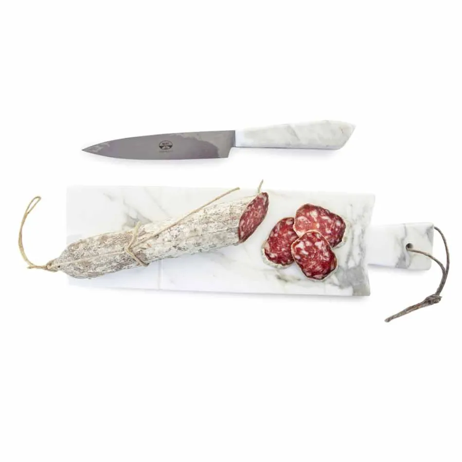 Moderne snijplank in wit Carrara-marmer gemaakt in Italië - Biblon Viadurini