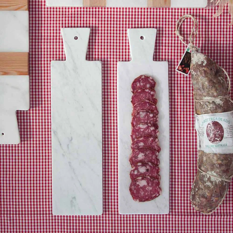 Moderne snijplank in wit Carrara-marmer gemaakt in Italië - Biblon Viadurini