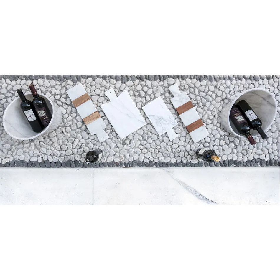 Moderne snijplank in wit Carrara-marmer gemaakt in Italië - Biblon Viadurini