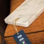 Rechthoekige snijplank in wit Carrara-marmer Made in Italy - Masha Viadurini